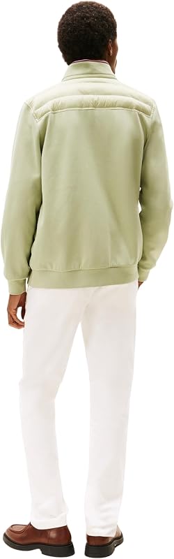 Sweat avec Fermeture Éclair Homme Mix Media Stand Collar Veste en Duvet, Vert (Earth Sage), XXL — photo 2 sur 4