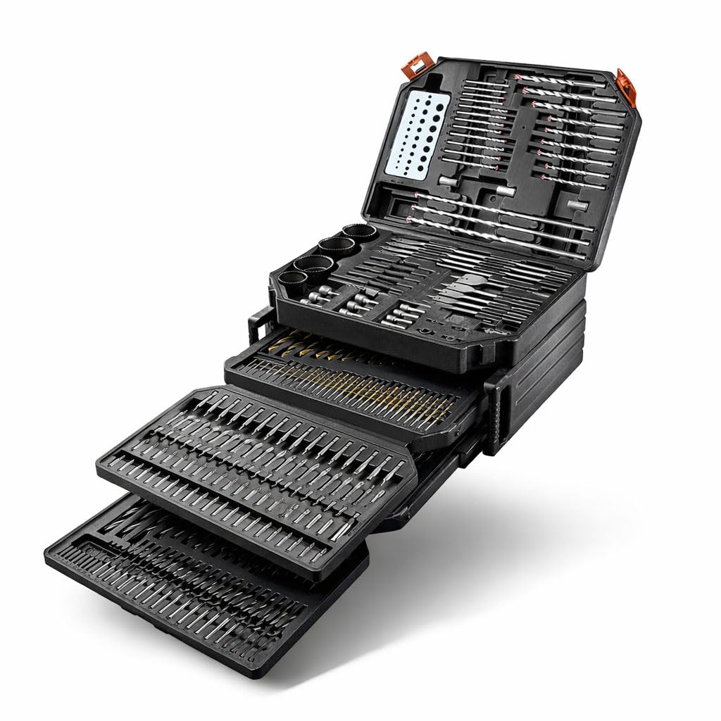 LUMBER JACK 300 Piece Drill Bit & Screwdriver Set, Complete Multi-Material Kit for Masonry, Metal, Wood & Plastic High-Performance Bits, Drivers & Accessories in Organised Carry Case