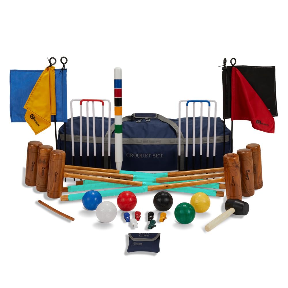 Uber Games 6 Player Pro Croquet Set With Nylon Storage Bag