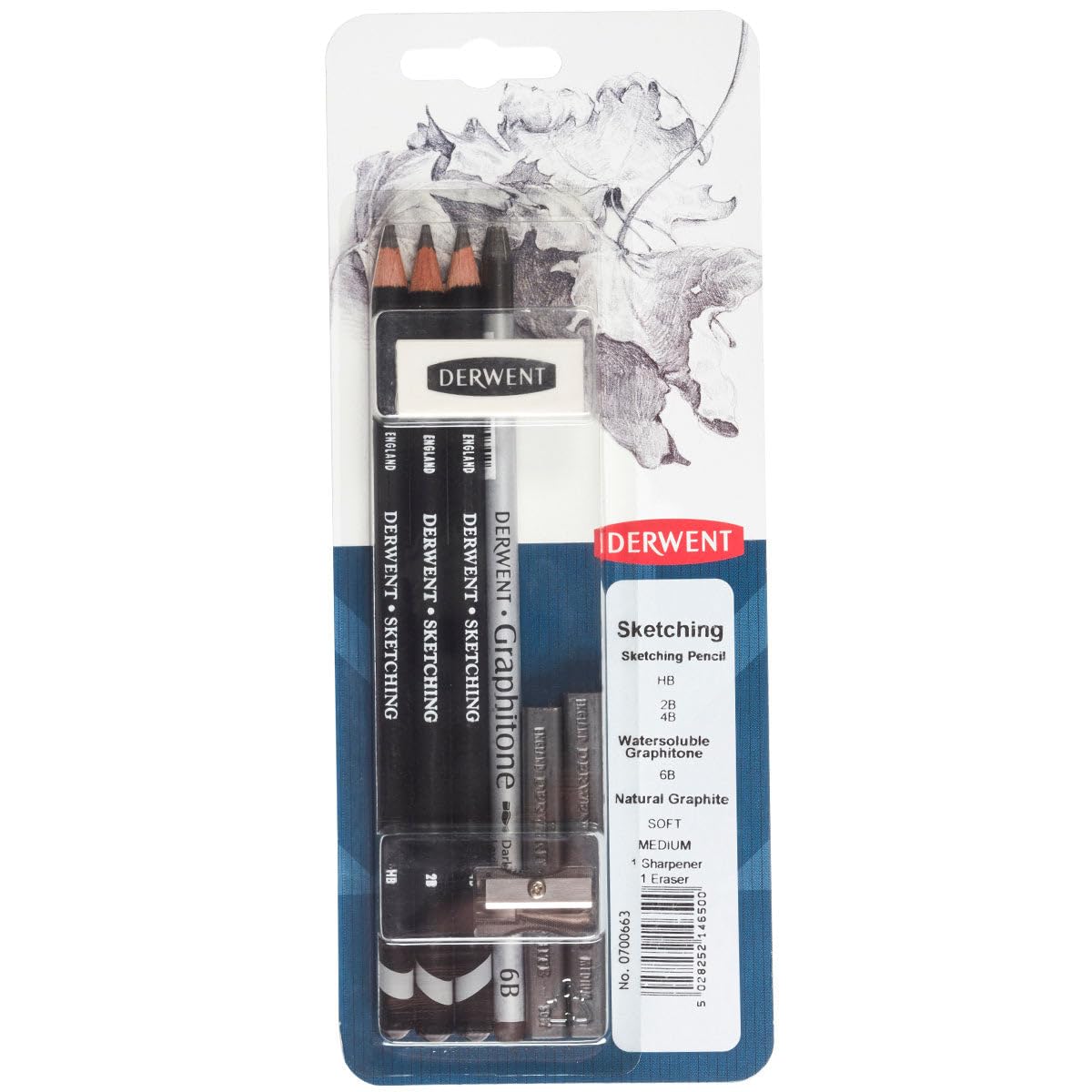 Derwent Sketching Pencils and Blocks with Accessories, Set of 8, Professional Quality, 700663, Grey