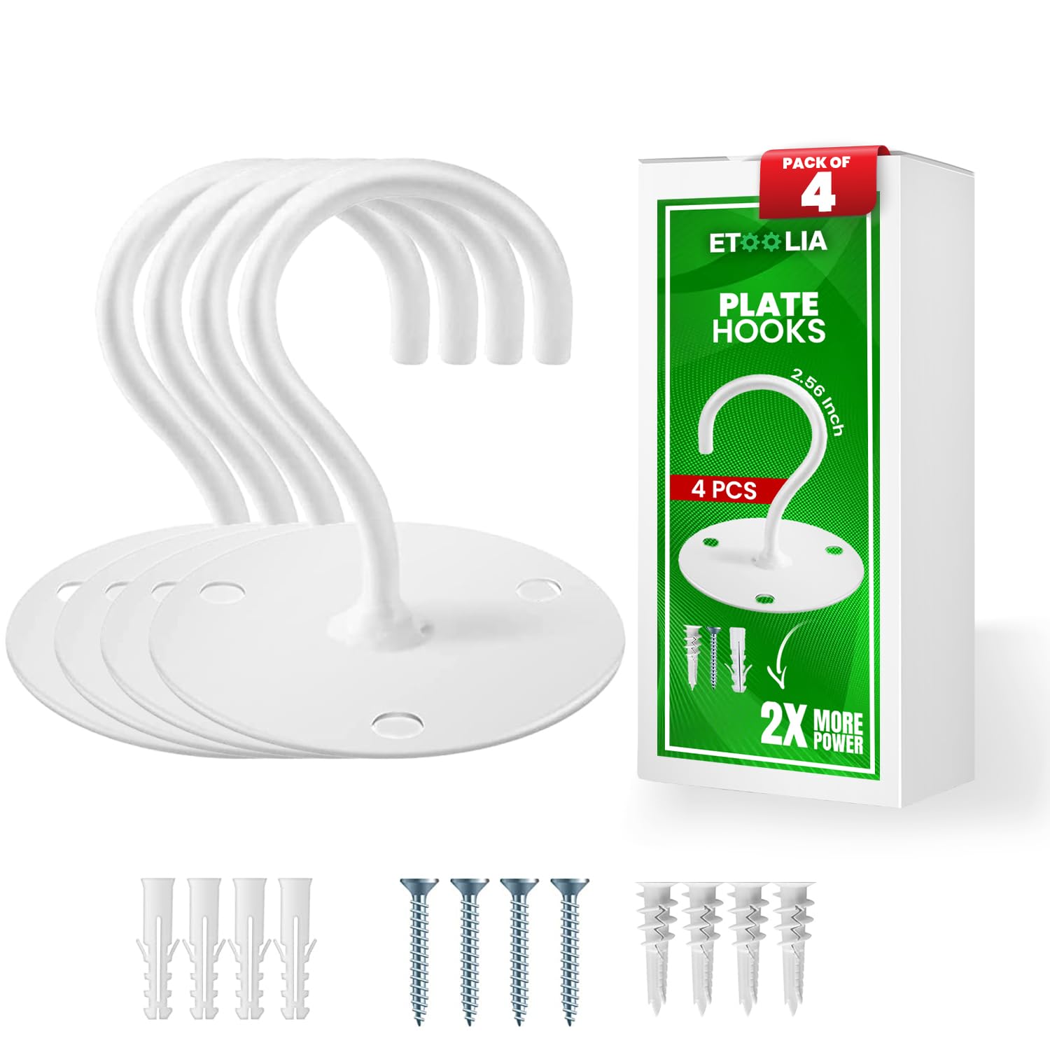 Etoolia Ceiling Hooks for Hanging Plants- 4pcs 2.56