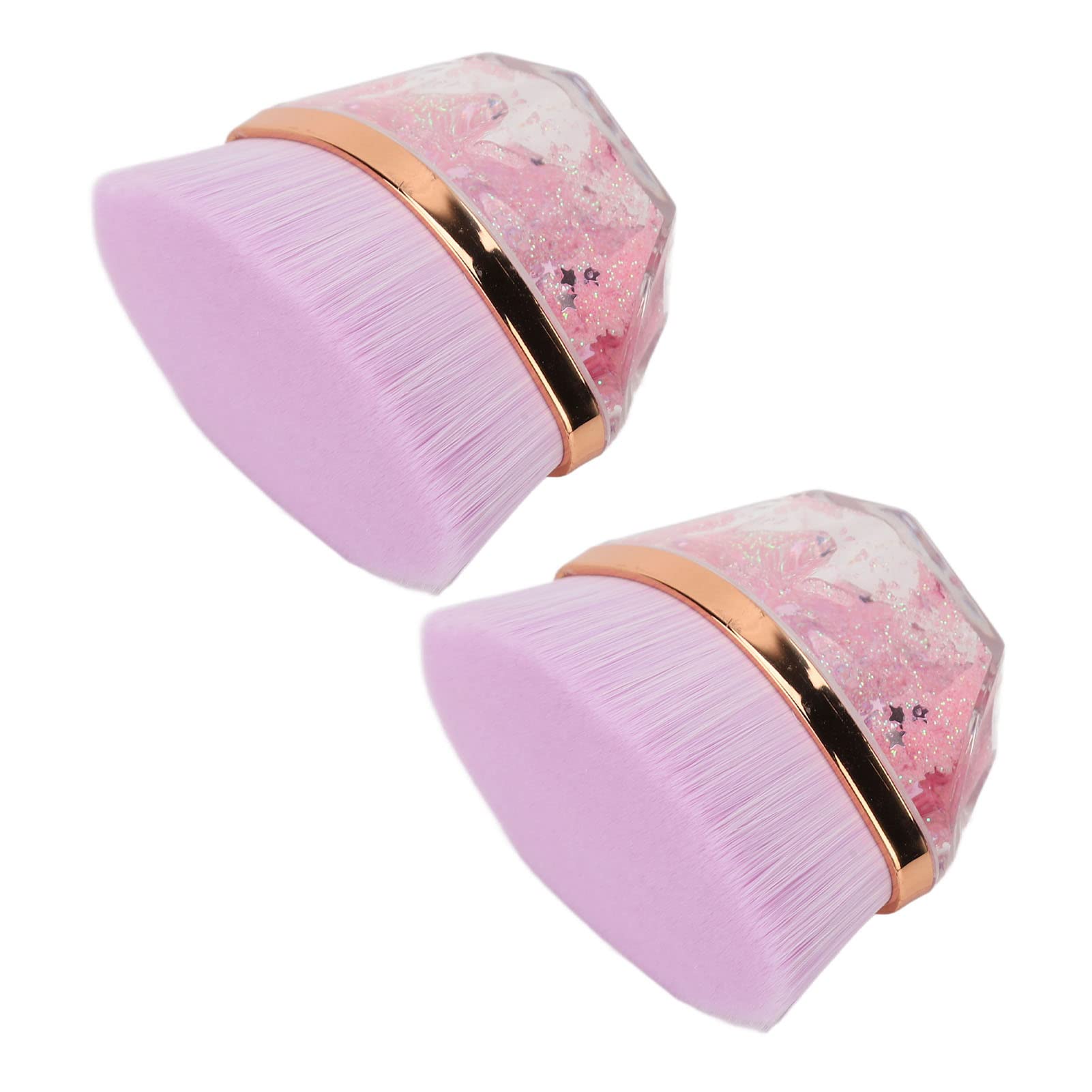 2pcs Foundation Brush Set Makeup Brushes Portable Exquisite Liquid Foundation BB Cream Makeup Brush Cosmetic Tool with Portable Case Purple