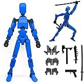 DANONI Titan13 Action Figure, Lucky Robot 13 Action Figures, 3D Printed Multi-Jointed Movable Action Figure, Dummy Robot 13 Figures Toy for Desktop Decorations Game Gifts(Blue)