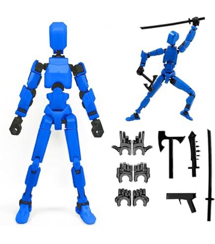 IhLux Set De 4 Figurines Titan 13 – Action Figure Multi-Articulée Imprimée En 3D – 14 Cm – Cadeau Pour Enfants Et Adultes (Blanc, Rouge, Bleu, Violet)