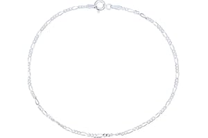 Simple Thin Strong Singapore, Diamond-Cut Figaro, Rope Chain Anklet Ankle Bracelet For Women Teen 14K Yellow Gold Plated .925