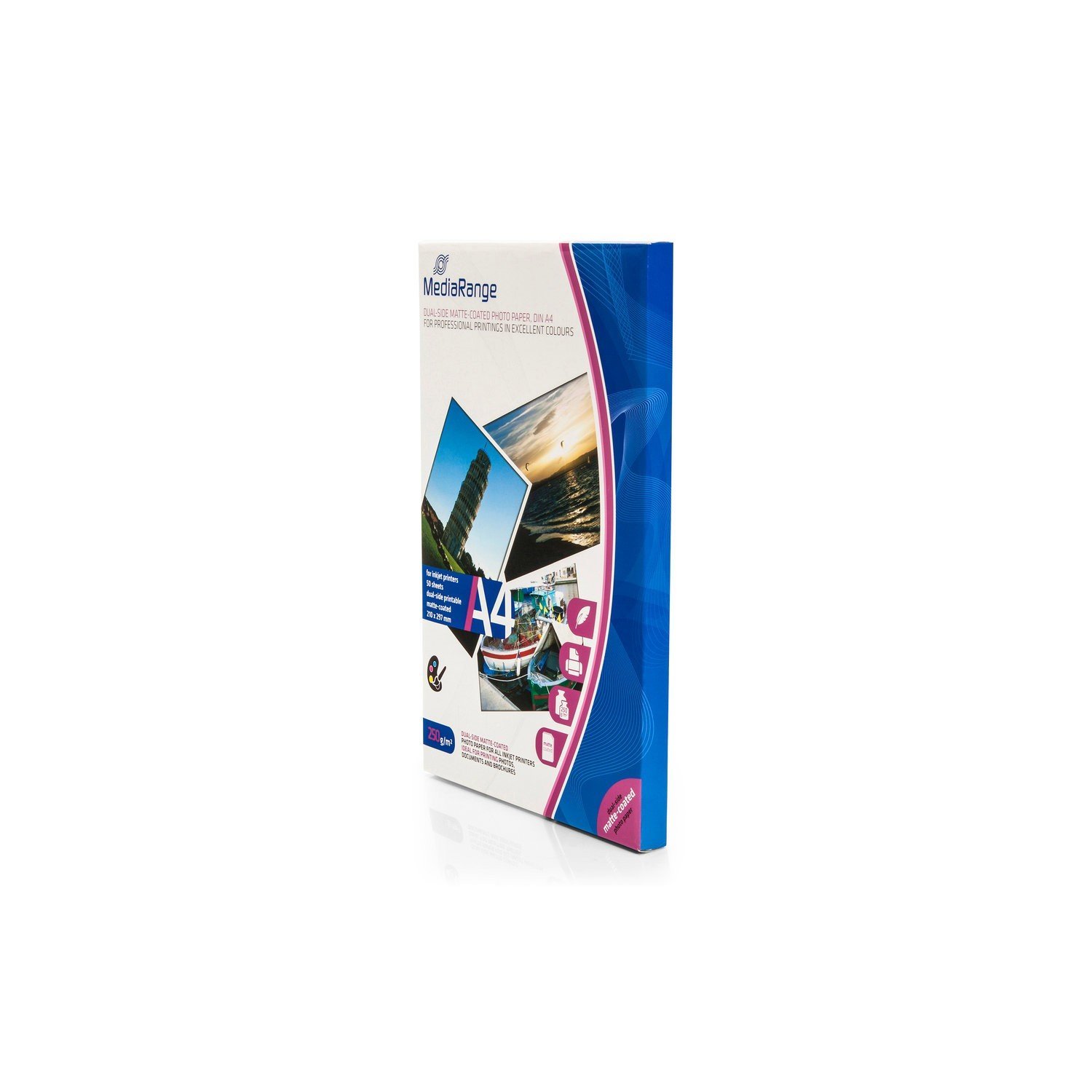 MediaRange MRINK112 Photo Paper A4 White 50 Sheets 250gr matt Coated on Both Sides