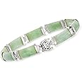 Ross-Simons Jade Good Fortune Bracelet in Sterling Silver