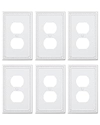 TREEWELL 6-Pack Duplex Outlet Cover Plate, Pure