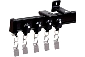 MaKefeile Bendable Ceiling Curtain Track Ceilings Mount or Wall Mounted Heavy-Duty Room Divider Curtains Rails for Living room Bedroom Shower Privacy RV Garage Dividers with Clips，Black 9 FT