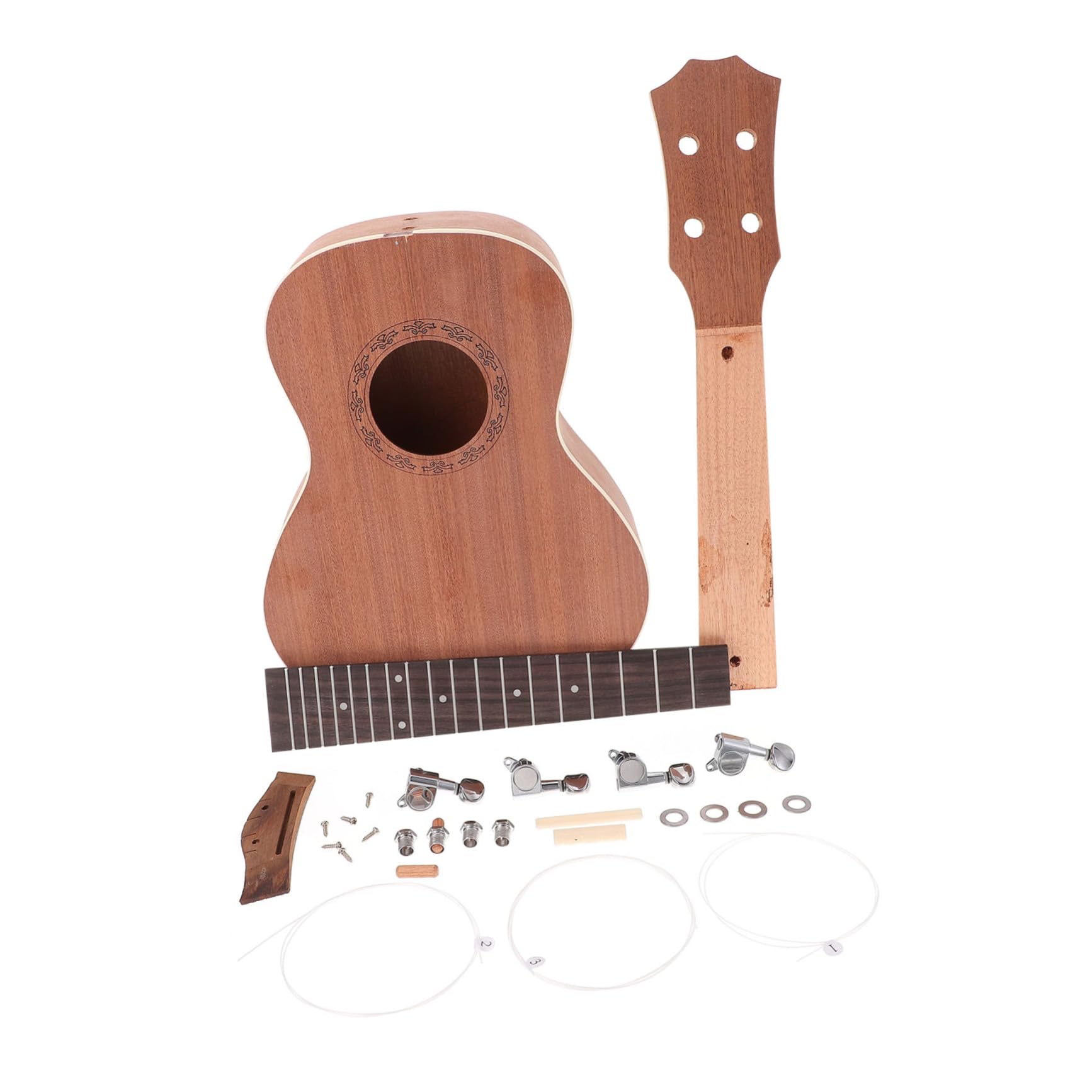 OFFSCH 1 Set Paintable Ukulele Kit Assorted Colors Handmade Soprano Ukulele Materials for Kids Adults Craft Project with Assembly Instructions Accessories Great for Beginners and Creative Fun