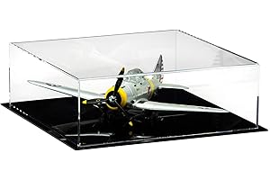 Better Display Cases Clear Acrylic Model Plane 12" x 12" x 4" Display Case with Black Base (A030B)