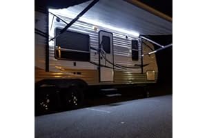 QVEVDACAR RV Awning Strip Lights, 12V 16.4FT RV Underglow Led Light Kit, Waterproof RV Exterior Awning Strip for Camper Motorhome Travel Trailer Canopy, White