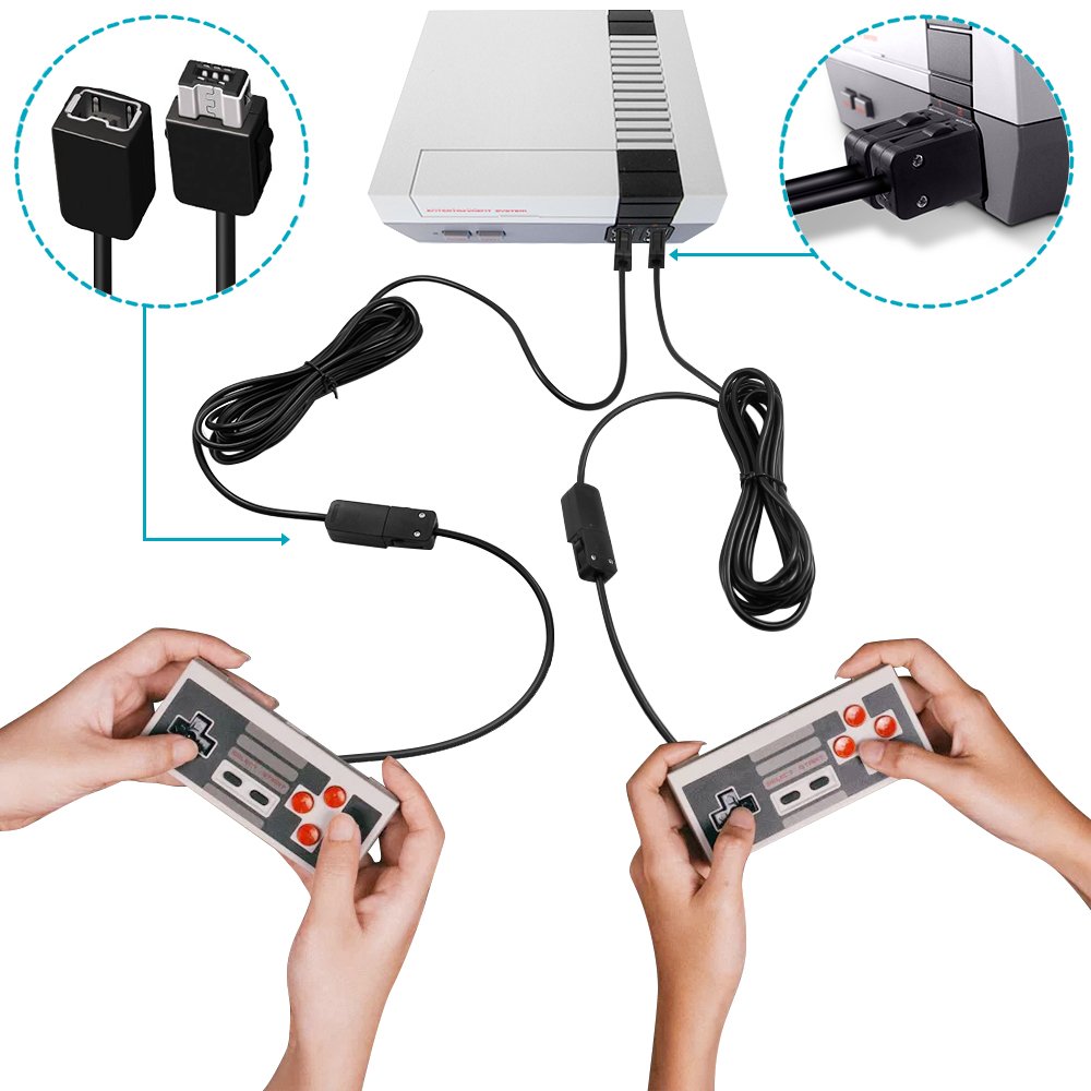Extension Cables Compatible with Nintendo NES Classic Mini Edition Controller, SENHAI 2 Pack 10ft / 3m Extending Cords for Classic Edition Controller-2017 Wii Remote and Wii Nunchuck Controller