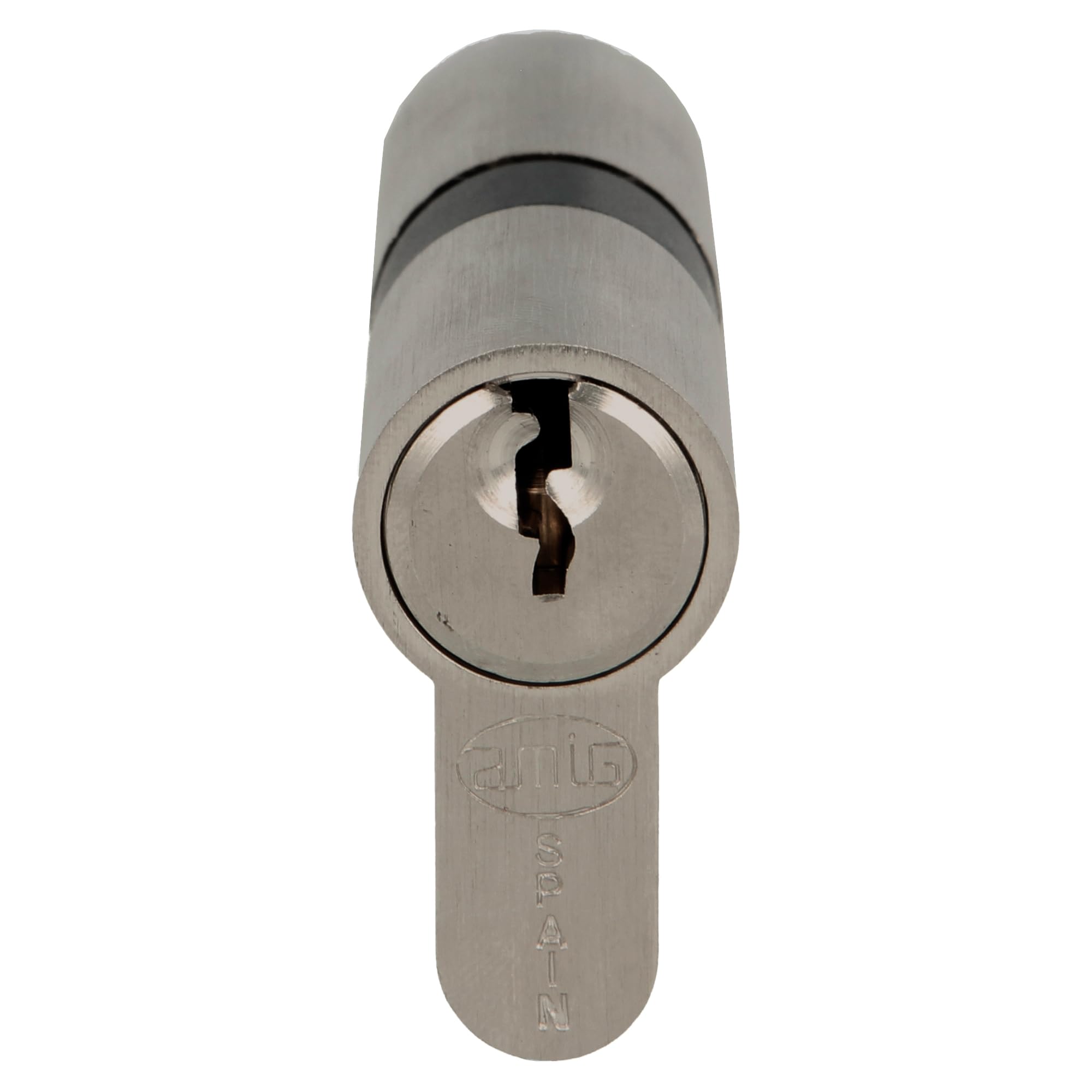 Amig - Safety Cylinder | Door Lock | Double Clutch Cylinder | Long Cam | Includes 3 Keys | Matte Silver | Measures: 60 (30-30 mm)