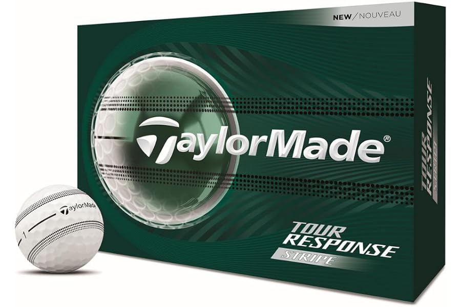 TaylorMade Tour Response Golf Balls, Enhanced 360° ClearPath Alignment, Speed Wrapped Core for Distance and Feel, Pack of 12