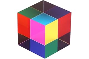 ZhuoChiMall CMY Mixing Color Cube, 50mm (2.0 inch) Colorful Acrylic CMYcube Prism for Home or Office Desktop Decoration, STEM/STEAM Toys, Science Educational Toys Gifts for Kids