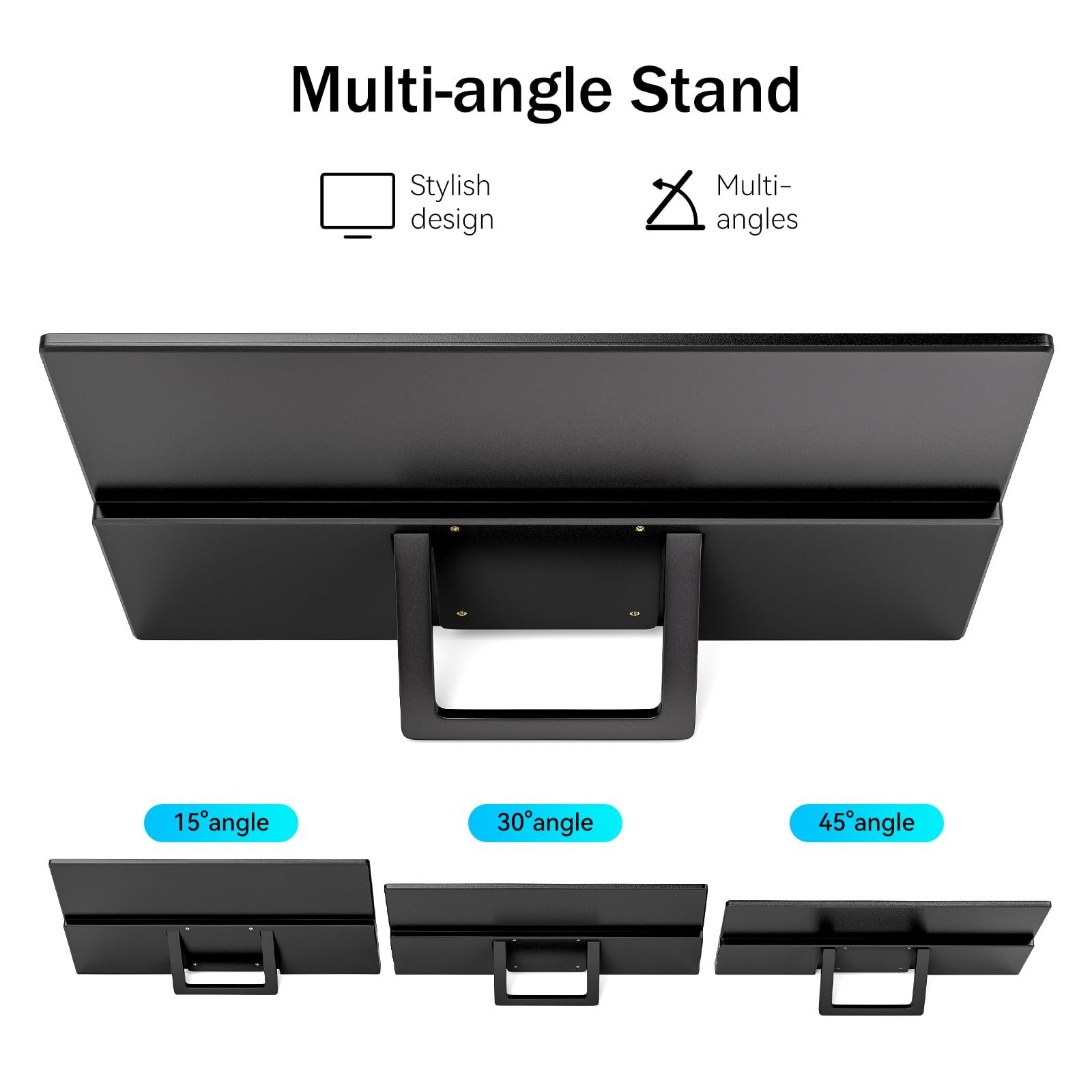MSCMPOVA Portable Monitor 15.6 Inch 1080P FHD USB-C HDMI Ultra-Slim Travel Monitor with Kickstand & Speakers, IPS Gaming Display Screen Extender for Laptop PC Mac Phone PS Xbox Switch