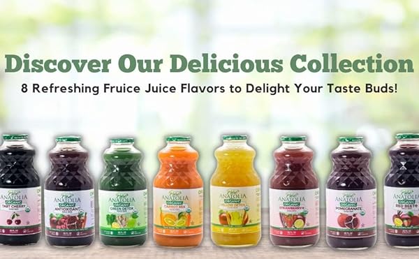 PURE ANATOLIA ORGANIC ANTIOXIDANT DETOX JUICE 32 FL OZ – BLEND OF APPLE, SWEET CHERRY, GRAPE, CARROT, TART CHERRY AND POMEGRANATE – IMMUNE BOOSTING GLASS BOTTLE (PACK OF 1)