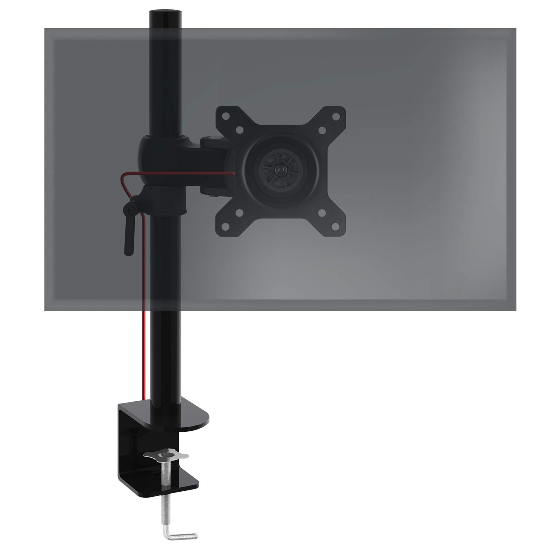 Duronic Monitor Arm Single DM351X1, Single Arm Stand for One 13-27” PC Screen, Stand with VESA 75 100, Desk Mount with 10kg Capacity for Home Office Work