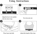 Lrtzizy 3Pcs Heart Rate Chest Strap Adjustable Elastic Sports Wireless Monitor view 5