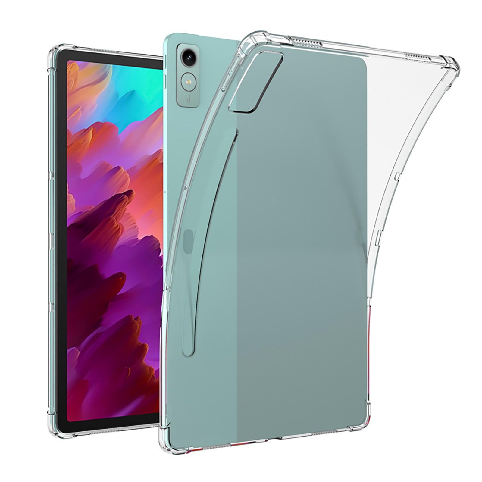 GIOPUEY for Lenovo Tab P12 12.7 2023 Clear Case - Soft TPU Back Shell, Slim Cover with Airbag Protection, Lightweight, Compatible with Lenovo Tab P12 12.7 2023 - Transparent