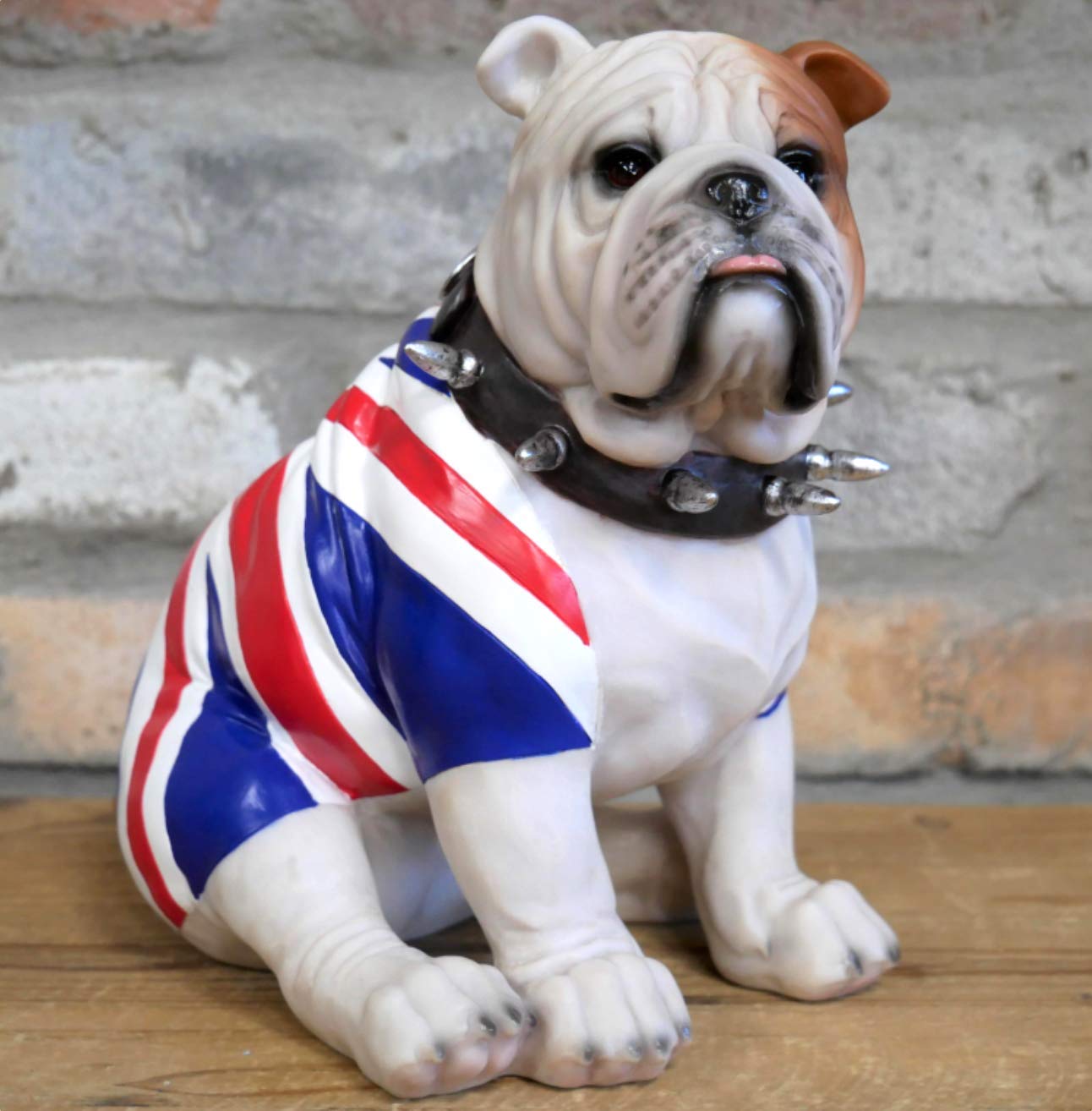 Animal Crackers Sitting British Bulldog in Union Jack coat ornament, fabulous Dog lover gift