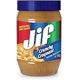 Jif Crunchy Peanut Butter, Smooth No Stir Texture, Gluten Free, 1 kg (Pack of 1)