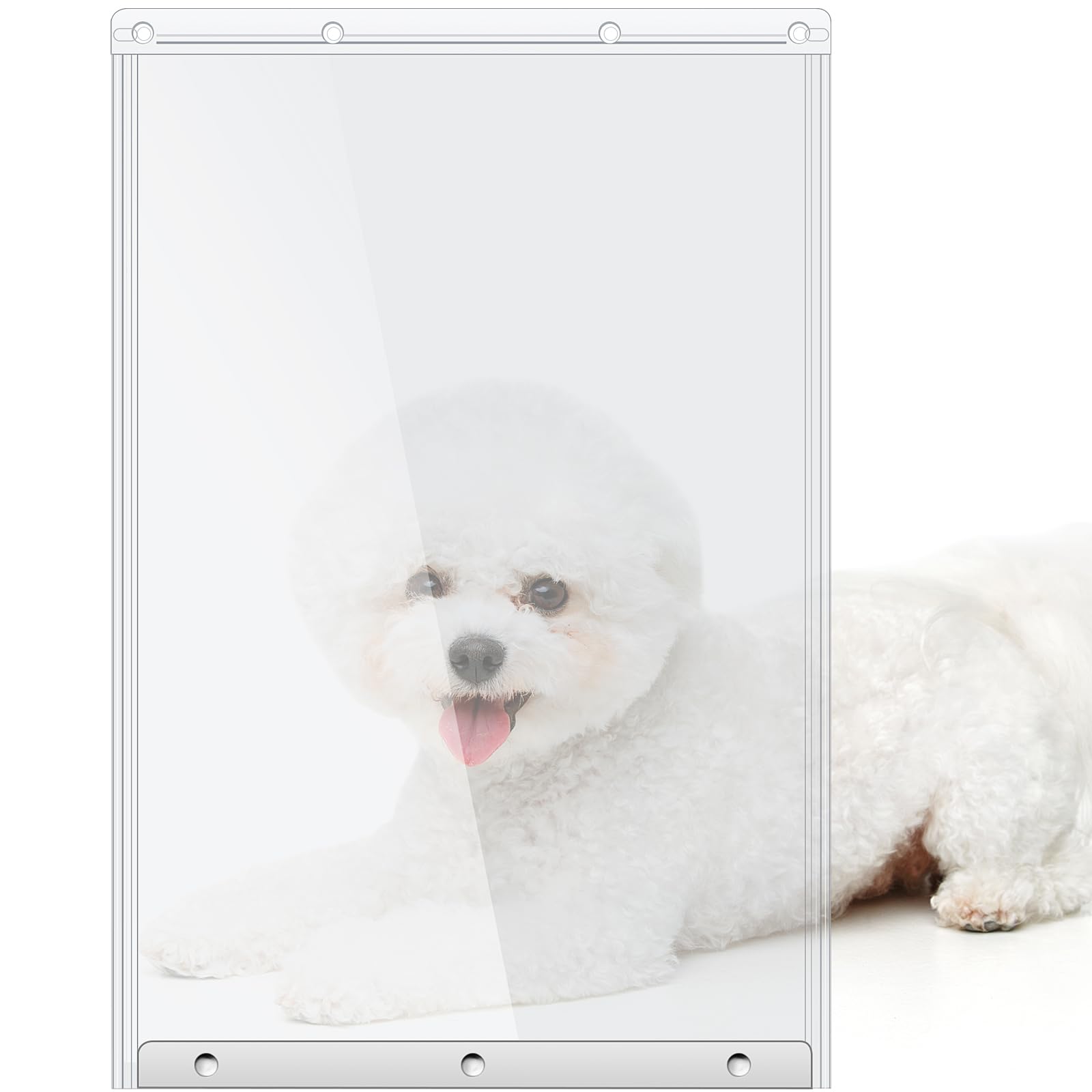 Photo 1 of Landical Dog Door Replacement Flaps 10 1/2"x15", Compatible with Ideal Products Designer Series DSPRFXL RFXLN, Extra Large Doggie Door Replacement Flaps Transparent Model
