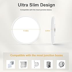 VOLISUN 12 inch 5 CCT LED Flush Mount Ceiling