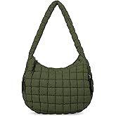 izuzta Quilted Puffer Tote Bag for Women Large Crossbody Bag Lightweight Nylon Puffy Quilted Carryall Hobo Puff Shoulder Bag