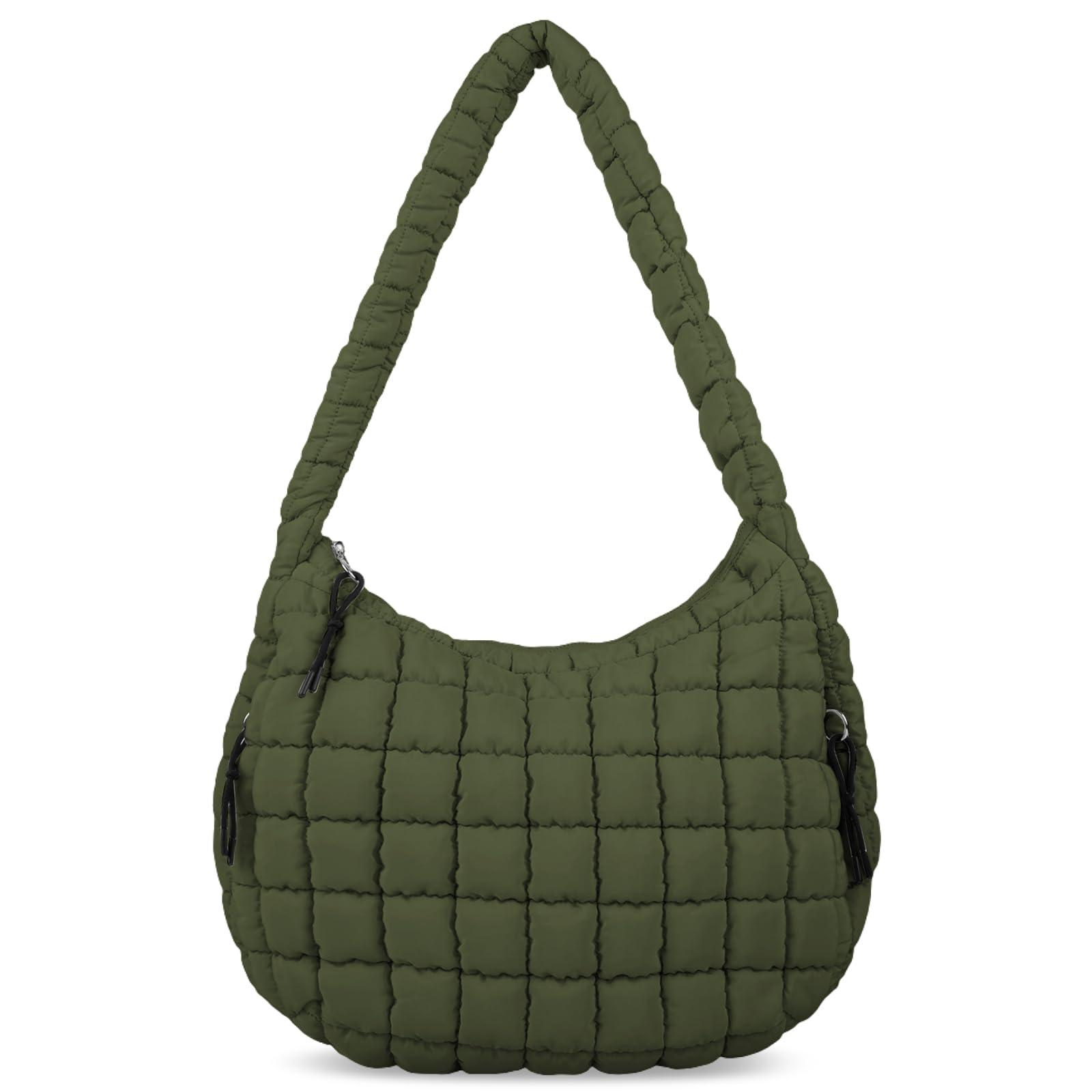 Photo 1 of Quilted Puffer Tote Bag Large Puffy Crossbody Shoulder Bag, Lightweight Soft Nylon Quilted Oversized Padding Hobo Tote Bag Handbags Puff Purse Carryall Gym Bag Trendy Tote for Women(Dark Green)