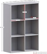Vida Designs Durham 6 Cube Grey Bookcase Storage Organizer Living Room view 8