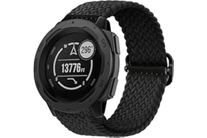 Abanen 22mm Stretchy Solo Loop Watch Bands for Garmin Instinct 2 Solar, Soft Elastic Adjustable Braided Wristband Strap with Adjustable Buckle for Instinct Crossover Solar, Instinct Tactical/Esports
