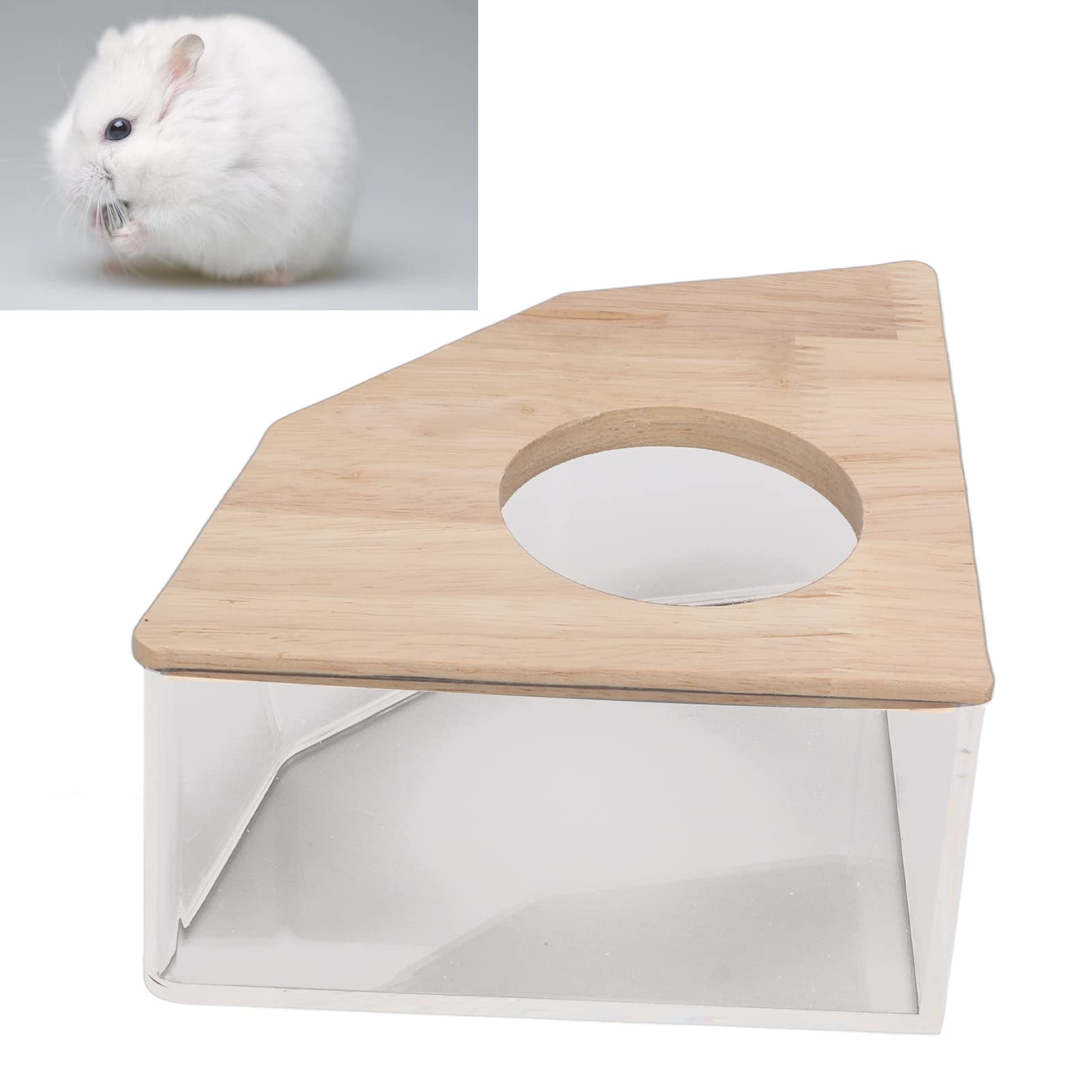Hamster Sand Bath Hamster Sand Box Hamster Bath Box Right Angle Fan Acrylic Safe Hamster Sand Bathroom For Small Pet Hamster Houses Habitats Hamster Sand Bath Kit Tray Corner Potty Hamster Accessories