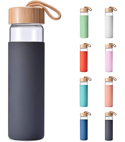 Amazon.com: Aquasana Premium Borosilicate Glass Water Bottles and BPA Free  Lid with Stainless Steel Cover, 550ml, 6-pack : Sports & Outdoors