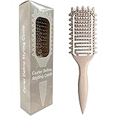 Escova definidora de cachos, escova de cabelo encaracolado ventilada para modelar e definir cabelos cacheados para mulheres e