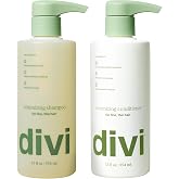 Divi Volumizing Shampoo &amp; Conditioner Set for Fine, Thin Hair | 34 fl oz | Postbiotics, Rice Protein, Vegan, Cruelty Free, Fine Thin Hair, Adds Volume &amp; Bounce, Shampoo and Conditioner, 2x12 fl oz