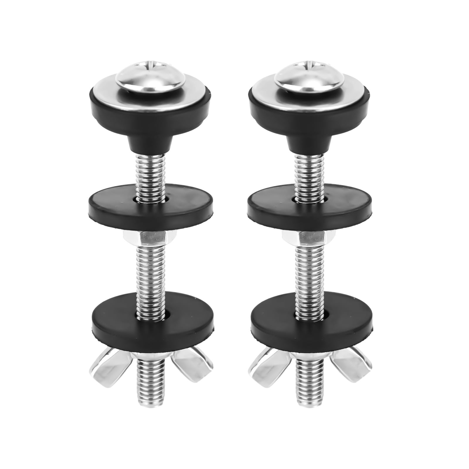 2pcs Toilet Tank Bowl Bolts Kit, Stainless Steel Heavy Duty Toilet Cistern Bolts Waterproof Toilet Bolts Universal Toilet Inside Replacement Kit Close Coupling Toilet Fixing Flush System Parts