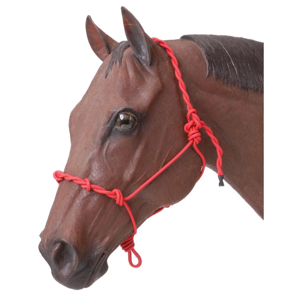 Tough 1 Knotted Rope & Twisted Crown Training Halter, Red
