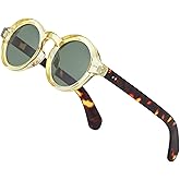 Teumire Trendy Round Polarized Sunglasses for Men Women Chunky Hippie Costume Sun Glasses 90s Circle Retro Style