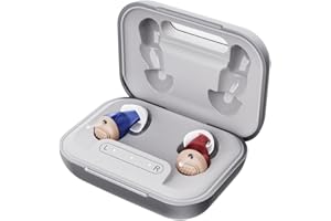 Rechargeable Hearing Aids for Seniors, Smart Noise Reduction Hearing Aid with Crystal Clear Sound, with Portable Charging Cas