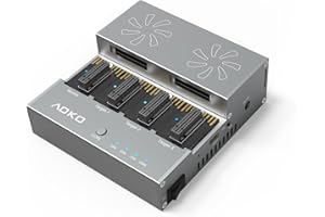 AOKO M.2 NVMe SSD Cloner Duplicator with Cooling Fan, 4-Bay Aluminum Alloy Enclosure, USB-C Interface, Supports 1-to-3 Offlin