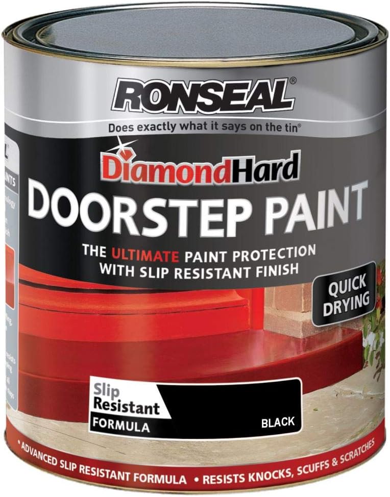 Ronseal Diamond Hard Doorstep Paint 750ml Black Hardwearing