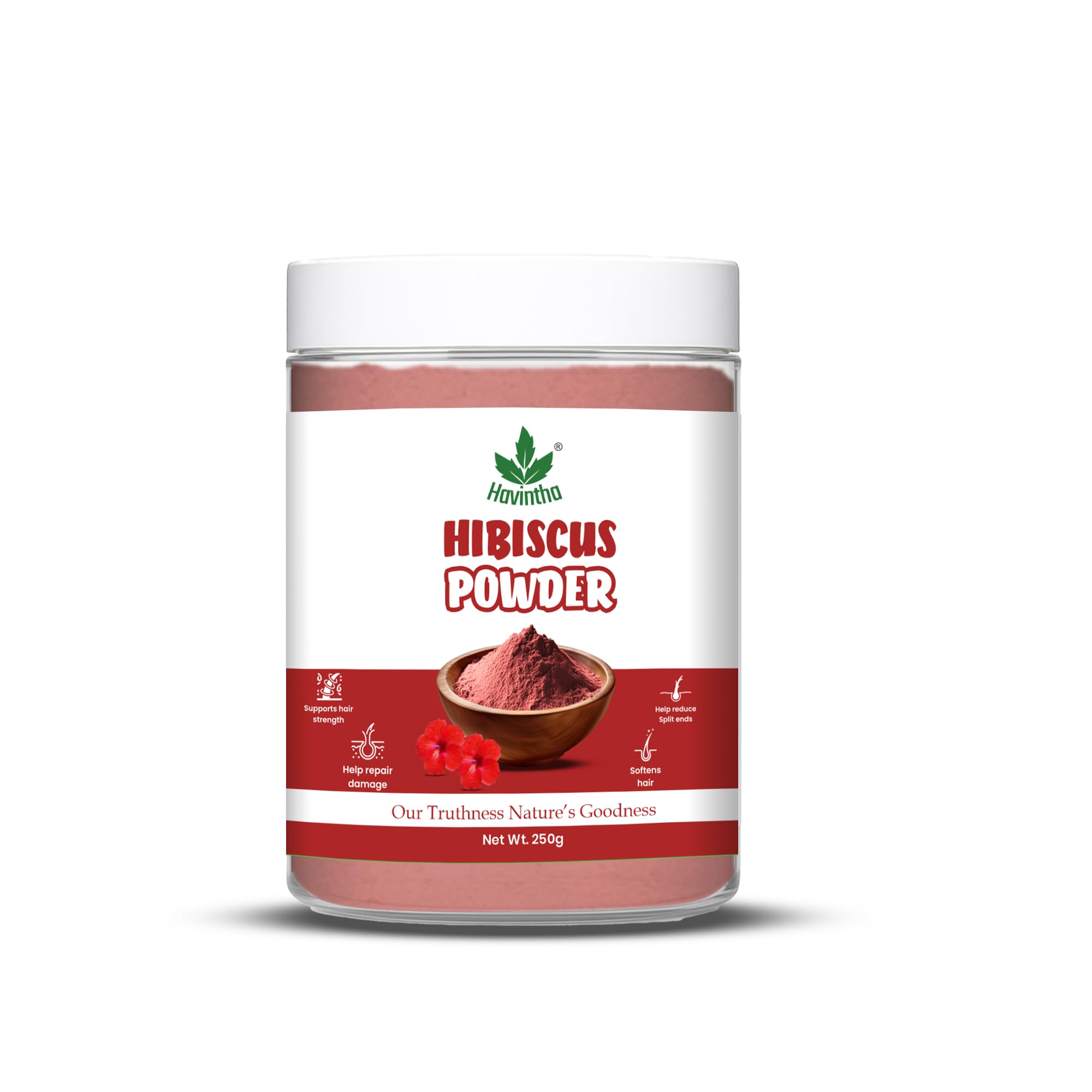 Havintha Natural Hibiscus Flower Powder For Hair Growth and Hair Improvement - 227 Grams
