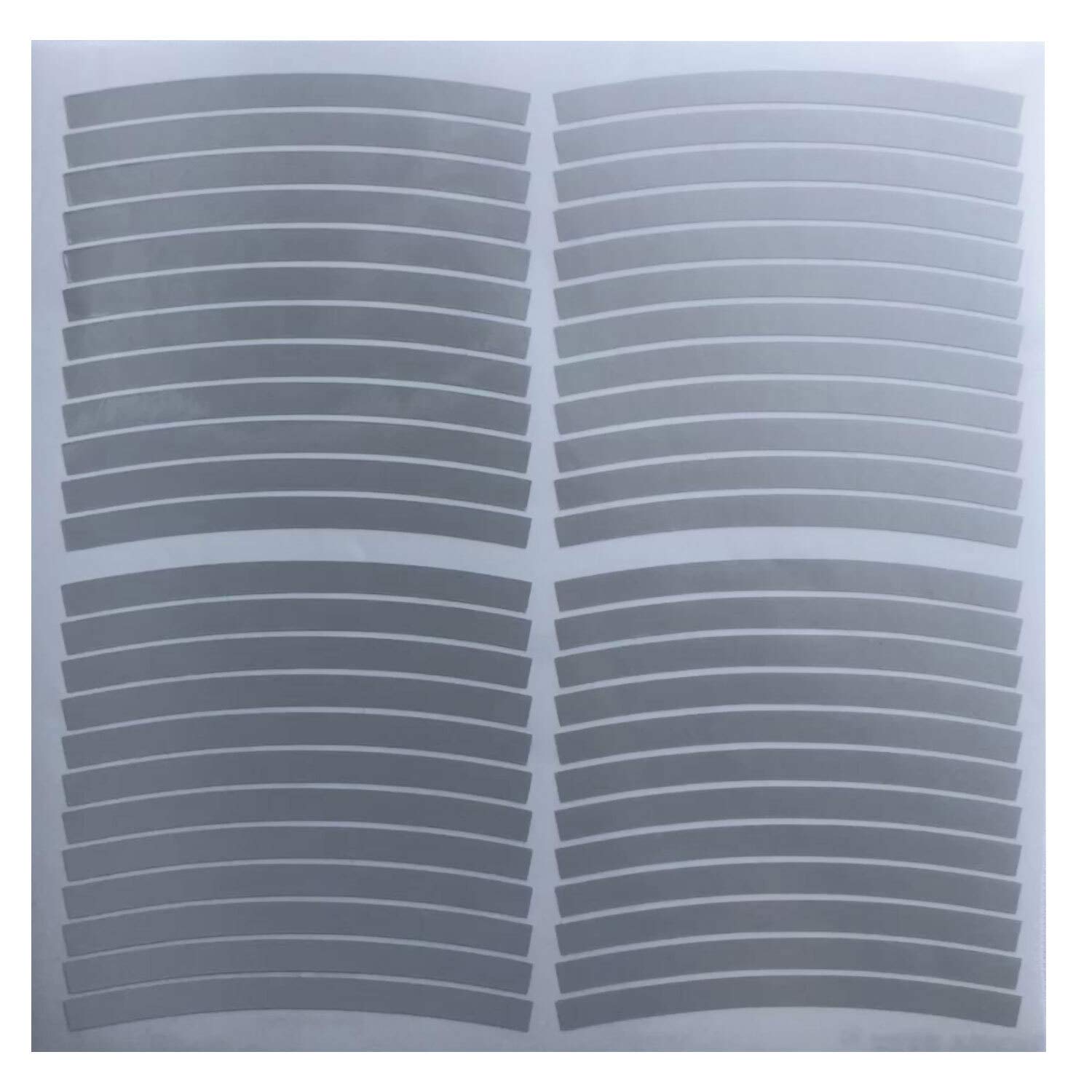 Set of 48 Bicycle Reflex Strips for Bicycle Rims I Reflex Stickers Self-Adhesive in White Silver for Trekking Road Bike E-Bike I Reflex_046, white/silver