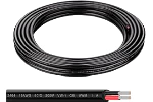 Geosiry 18 Gauge 2 Conductor Electrical Wire, 10FT Stranded Tinned Copper Wire, Flexible 18 AWG Wire for LED Strips Lamps Lighting Automotive (18AWG, 10FT)