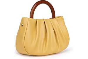 Milan Chiva Clutch Purses for Women Small Handbags Dumpling Mini Cloud Bag with Wooden Handle