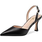 Athlefit Closed Pointed Toe Heels for Women Dress Work Wedding Party Slingback Stiletto Pumps Shoes