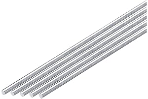 uxcell 10Pcs 1/8"(3mm) Dia Round Aluminum Rod, 12"(305mm) Long 6061 Aluminum Round Rod Solid Lathe Bar Stock for Industry Con