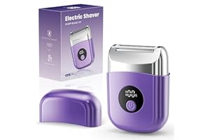 WEQOEE Cordless Electric Razors for Women, Travel Electric Shaver with LED Display, Rechargeable Body Trimmer Shaver for Private Area, Face Underarms Bikini,Lips,arms, Legs (Purple)